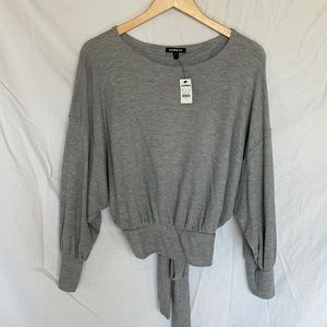 Gray Express Tie Sweater